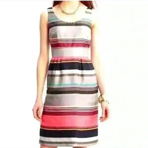 Banana Republic EUC Silk Striped Dress With Pockets